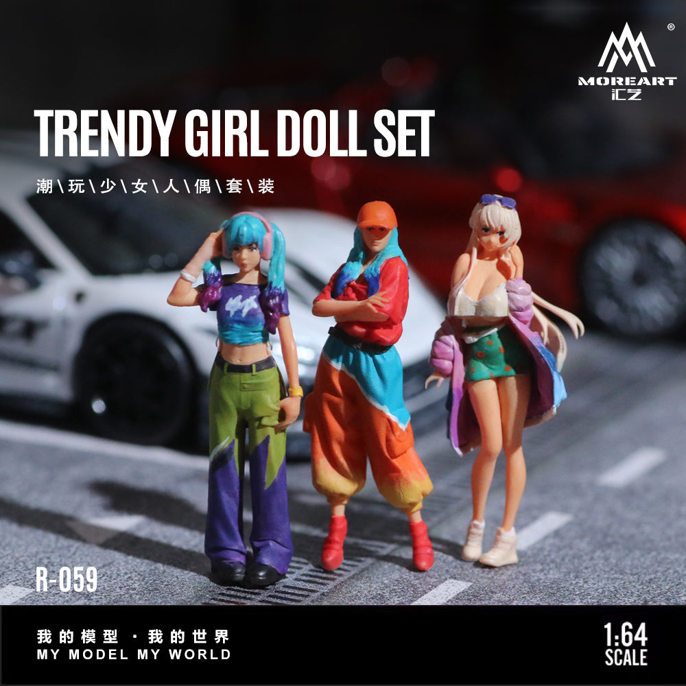 MoreArt 1:64 Trendy Girls Doll Set (3 Figures Set)