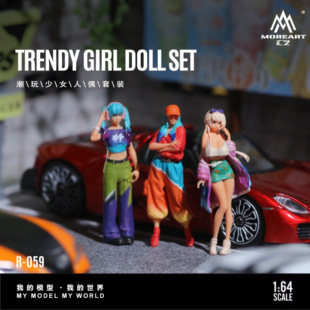 MoreArt 1:64 Trendy Girls Doll Set (3 Figures Set)