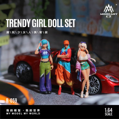 MoreArt 1:64 Trendy Girls Doll Set (3 Figures Set)