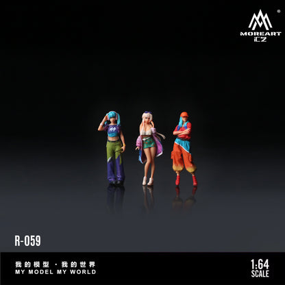 MoreArt 1:64 Trendy Girls Doll Set (3 Figures Set)