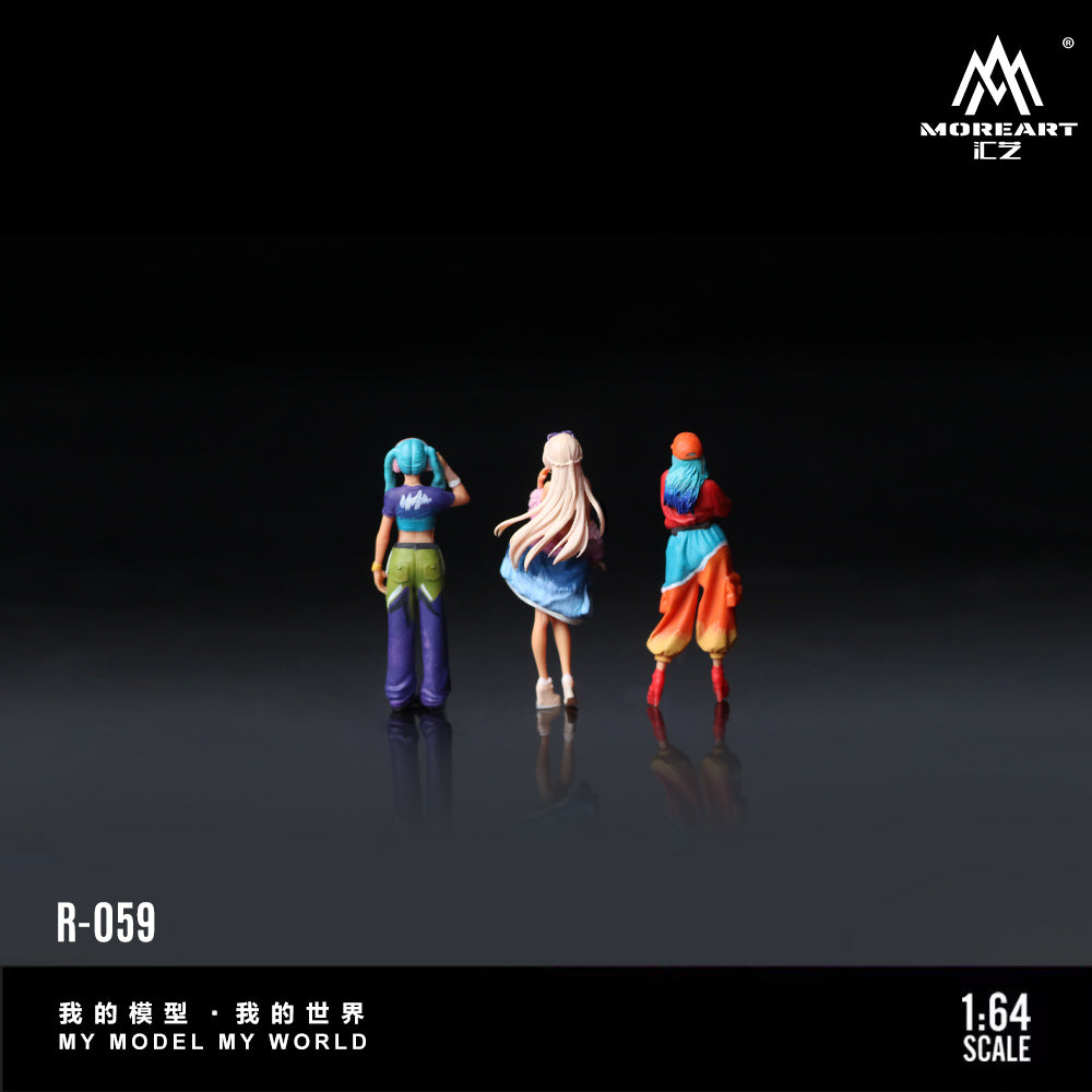 MoreArt 1:64 Trendy Girls Doll Set (3 Figures Set)