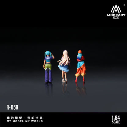 MoreArt 1:64 Trendy Girls Doll Set (3 Figures Set)