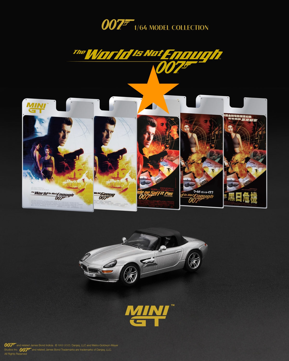 Mini GT 1:64 BMW Z8 "The World Is Not Enough " in Blaster Packaging French Version (MGT00906-007F)