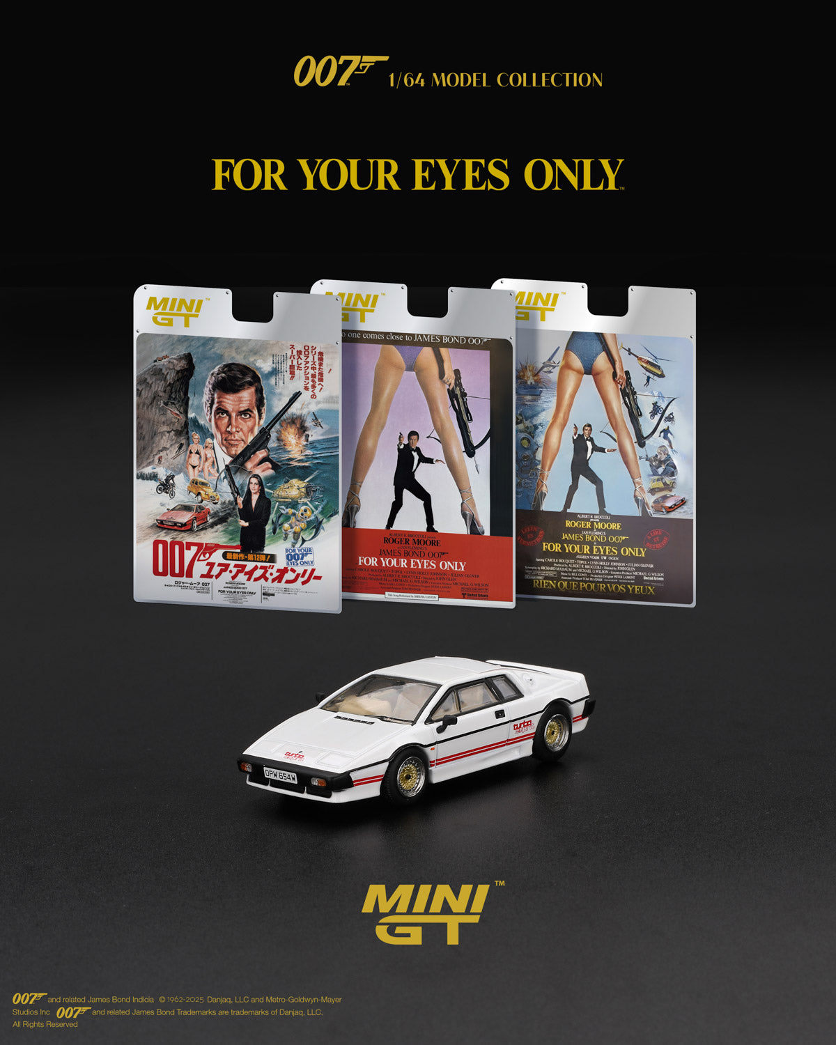 Mini GT 1:64 Lotus Esprit Turbo White "For Your Eyes Only" in Blaster Packaging French Version (MGT00907-007F)