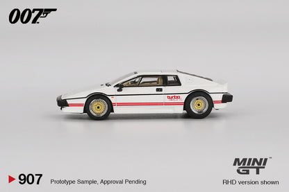 Mini GT 1:64 Lotus Esprit Turbo White "For Your Eyes Only" in Blaster Packaging French Version (MGT00907-007F)