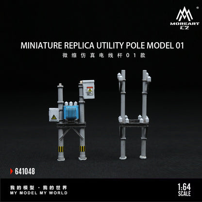 MoreArt 1:64 Miniature Replica Utility Pole Model 01