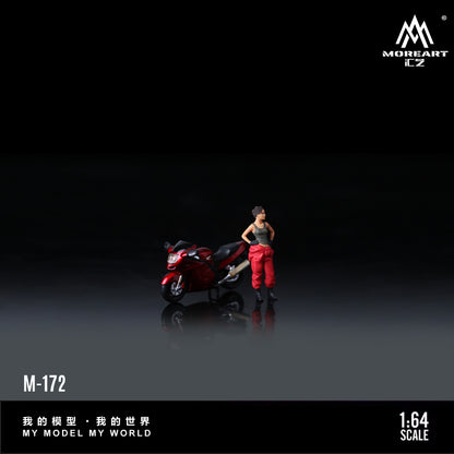 MoreArt 1:64 Honda CBR 1100XX Metal Red Motorcycle Doll Set (1 Motorcycle + 1 Figure)