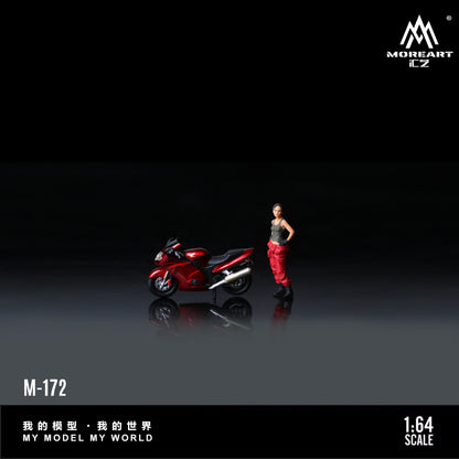 MoreArt 1:64 Honda CBR 1100XX Metal Red Motorcycle Doll Set (1 Motorcycle + 1 Figure)