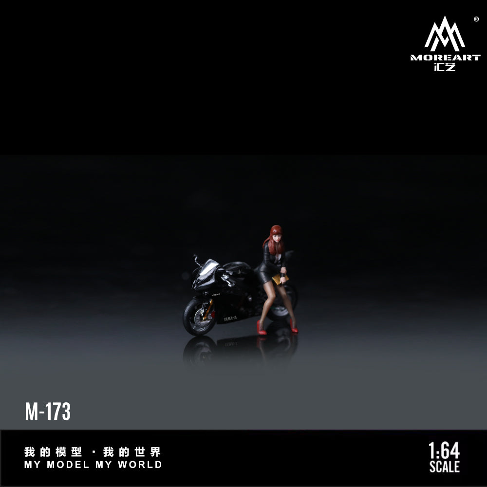 MoreArt 1:64 Yamaha R6 Black Pretty Girl Motorcycle Doll Set (1 Motorcycle + 1 Figure)
