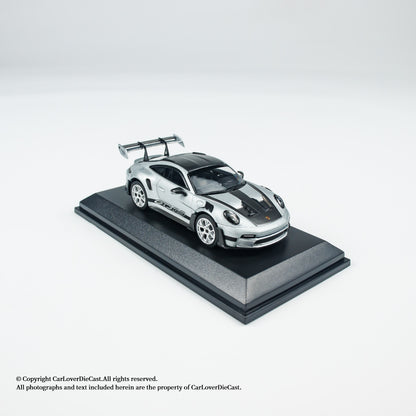 MINICHAMPS 1:64 PORSCHE 911 (992) GT3 RS - 2024 - FISHSILVER METALLIC W WEISSACH  - EXCLUSIVE FOR CLDC