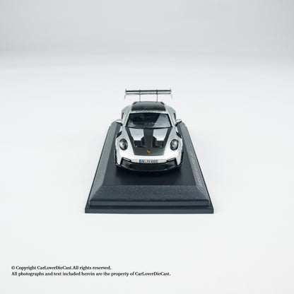 MINICHAMPS 1:64 PORSCHE 911 (992) GT3 RS - 2024 - SILVER METALLIC W WEISSACH  - EXCLUSIVE FOR CLDC