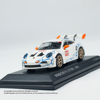 MINICHAMPS 1:64 PORSCHE 911 (992) GT3 RS - 2024 - WHITE W ORANGE ACCENTS - EXCLUSIVE FOR CLDC