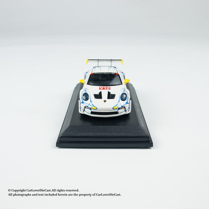 MINICHAMPS 1:64 PORSCHE 911 (992) GT3 RS - 2024 - WHITE W YELLOW ACCENTS  - EXCLUSIVE FOR CLDC
