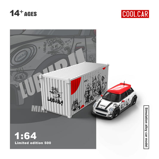 Cool.Car 1:64 Mini Cooper LABUBU Edition with Metal Cargo Container