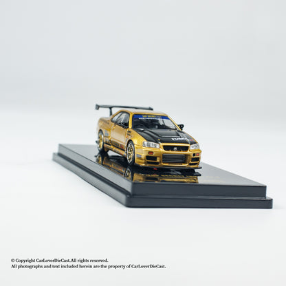 INNO64 1:64 Nissan TOP SECRET R34 GT-R Gold (IN64-R34TS-GOLD)