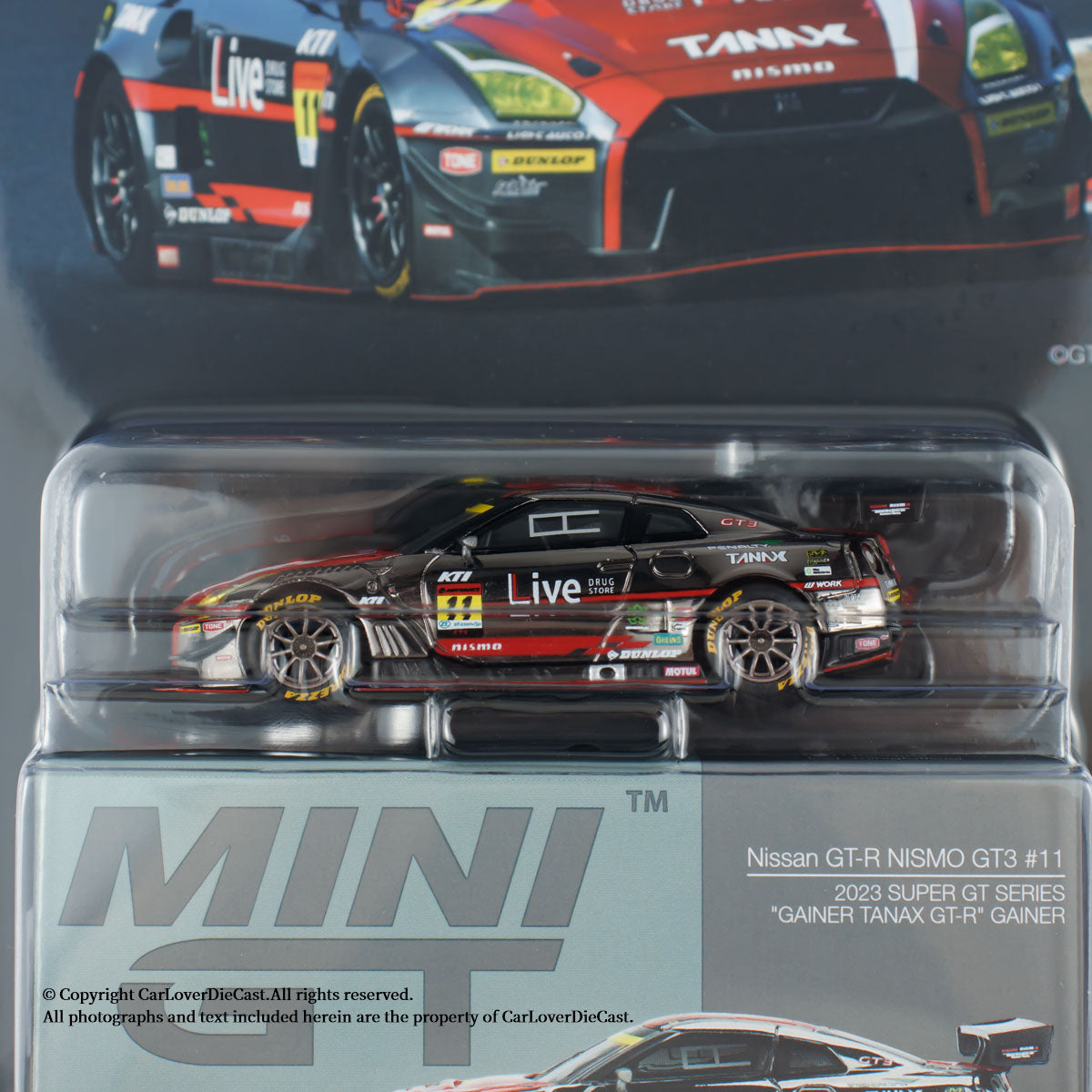 Mini GT 1:64 Nissan GT-R NISMO GT3 #11 "GAINER TANAX GT-R" GAINER 2023 SUPER GT SERIES in Blister Packaging (MGT00861-BL)