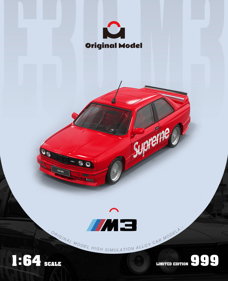 Original Model 1:64 BMW M3 E30 Supreme Edition Openable Front Hood Detailed Engine