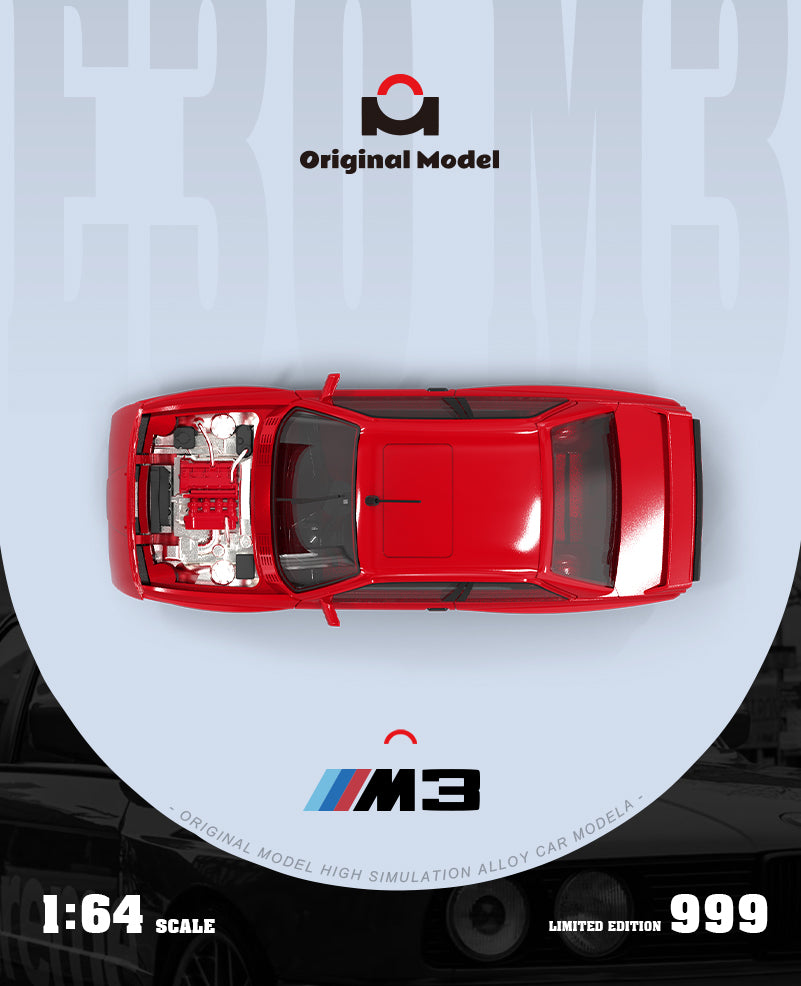Original Model 1:64 BMW M3 E30 Supreme Edition Openable Front Hood Detailed Engine