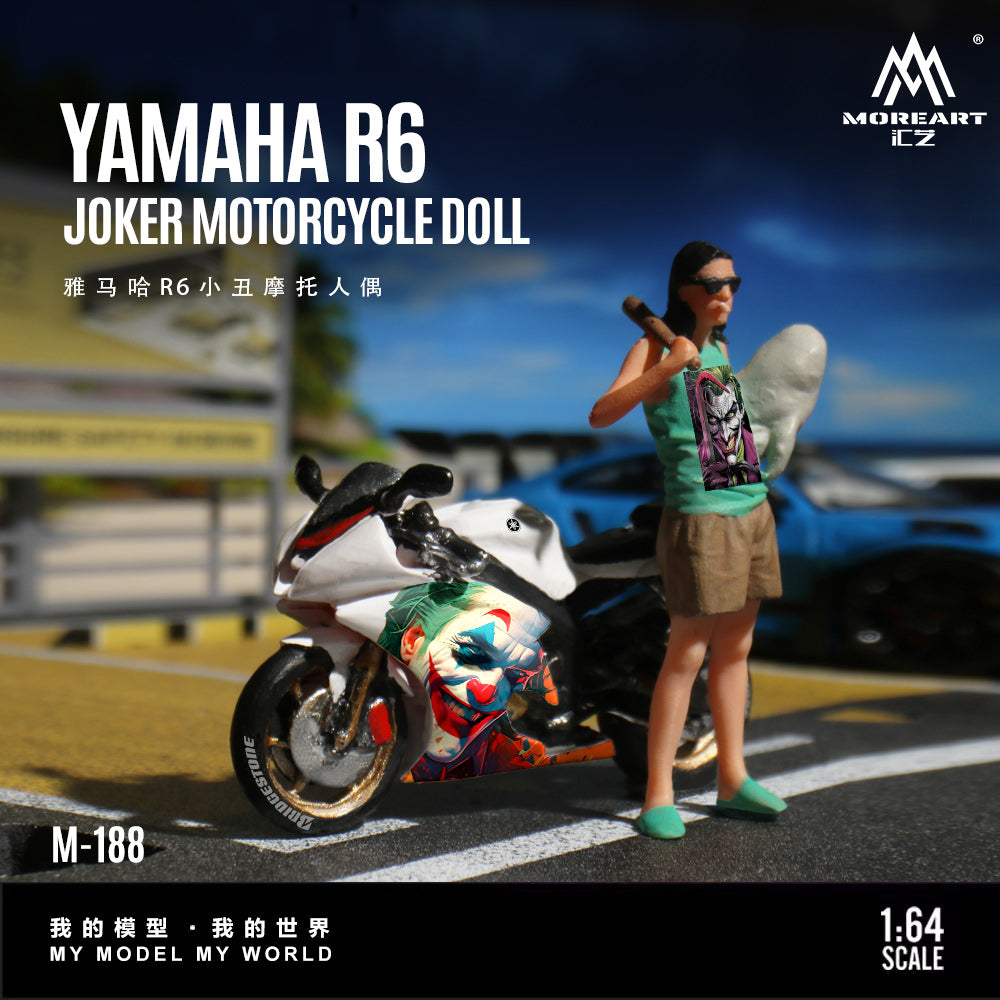 MoreArt 1:64 Yamaha R6 Joker Motorcycle Doll Set (1 Motorcycle + 1 Figure)