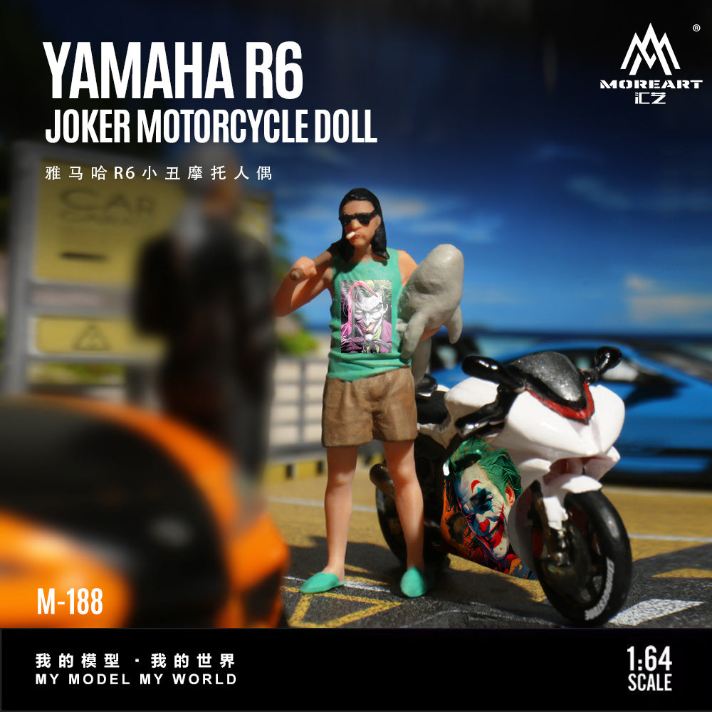 MoreArt 1:64 Yamaha R6 Joker Motorcycle Doll Set (1 Motorcycle + 1 Figure)