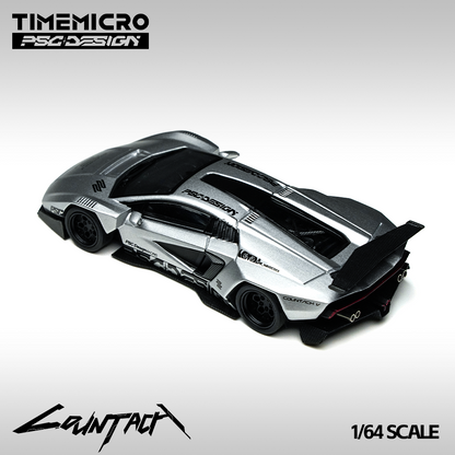 Time Micro X PSC Design 1:64 Lamborghini Countach V Engineer Silver Bullet Edition in Premium Box Packaging