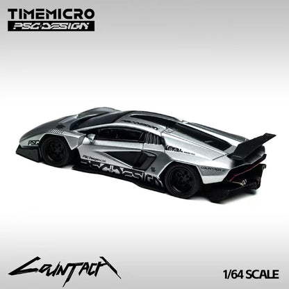 Time Micro X PSC Design 1:64 Lamborghini Countach V Engineer Silver Bullet Edition in Premium Box Packaging