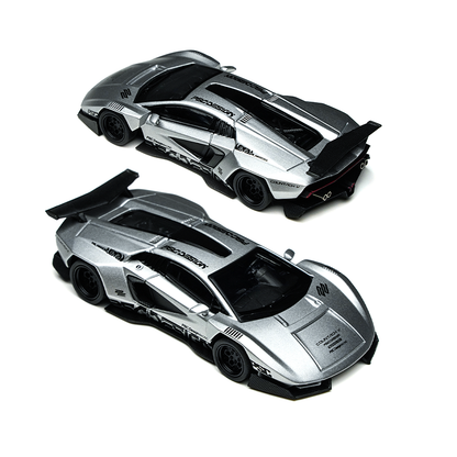 Time Micro X PSC Design 1:64 Lamborghini Countach V Engineer Silver Bullet Edition in Premium Box Packaging