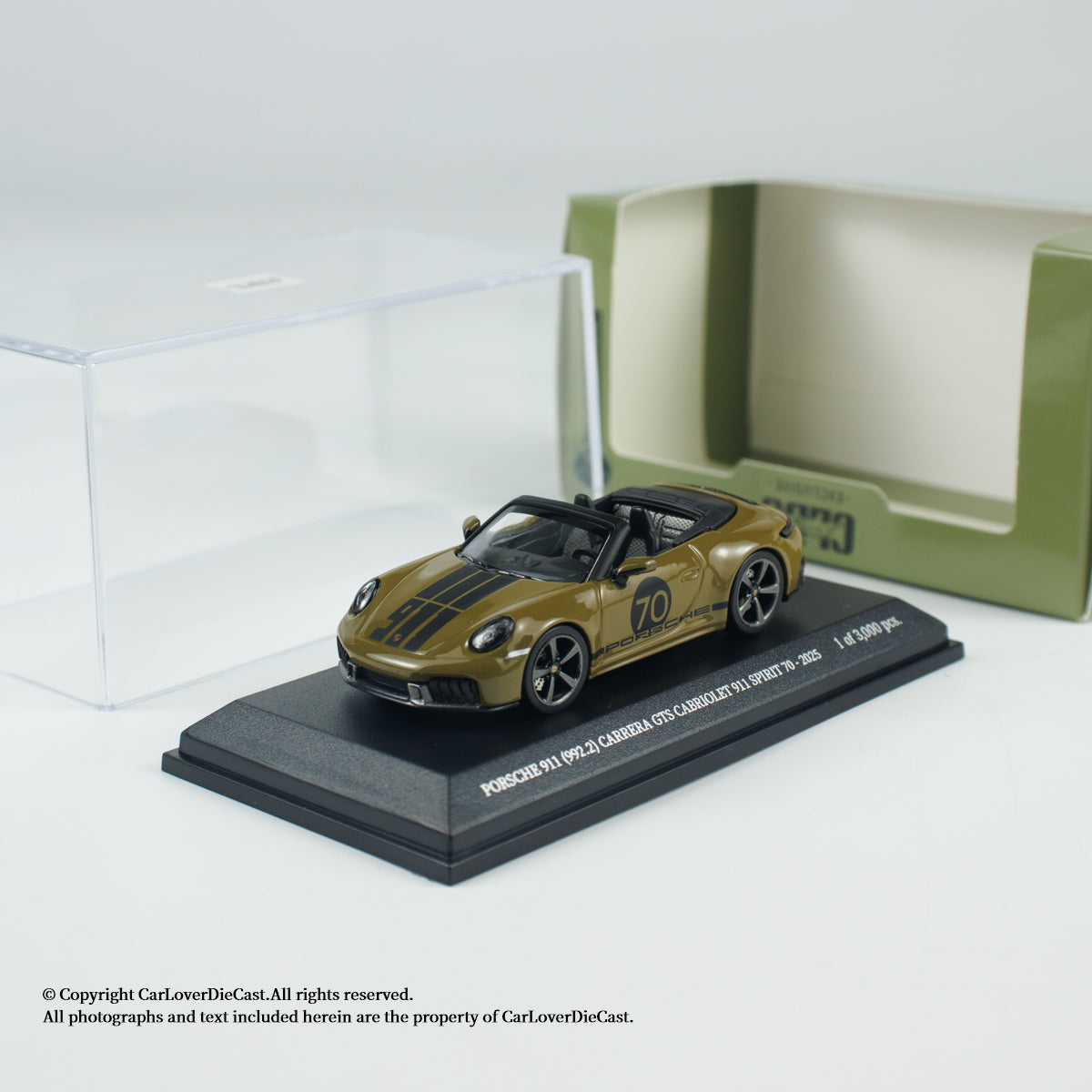 MINICHAMPS 1:64 PORSCHE 911 (992.2) CARRERA GTS CABRIOLET SPIRIT 70 - 2025 - Green - EXCLUSIVE FOR CLDC