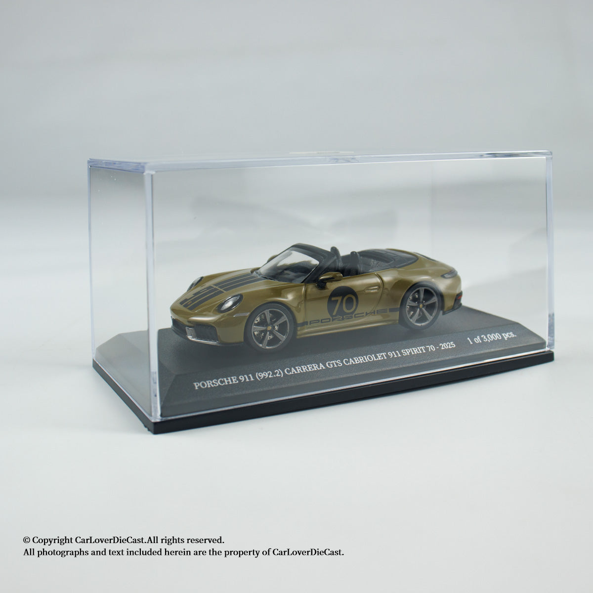 MINICHAMPS 1:64 PORSCHE 911 (992.2) CARRERA GTS CABRIOLET SPIRIT 70 - 2025 - Green - EXCLUSIVE FOR CLDC