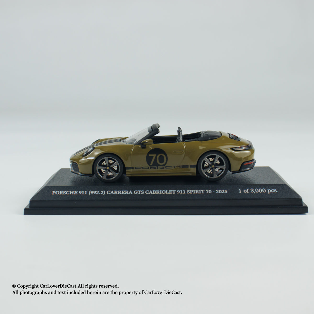 MINICHAMPS 1:64 PORSCHE 911 (992.2) CARRERA GTS CABRIOLET SPIRIT 70 - 2025 - Green - EXCLUSIVE FOR CLDC