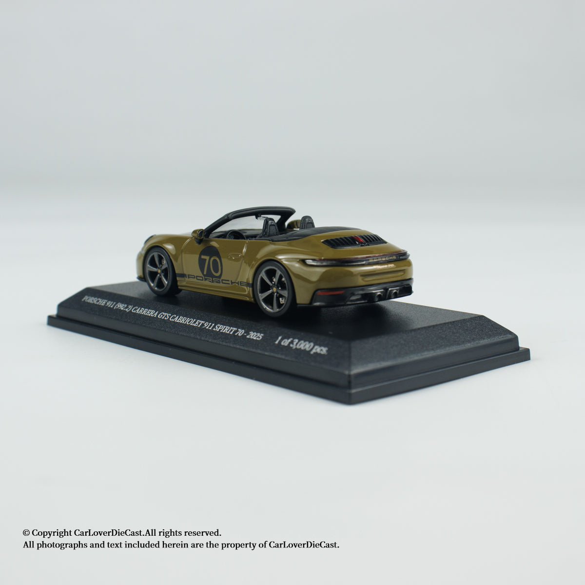 MINICHAMPS 1:64 PORSCHE 911 (992.2) CARRERA GTS CABRIOLET SPIRIT 70 - 2025 - Green - EXCLUSIVE FOR CLDC