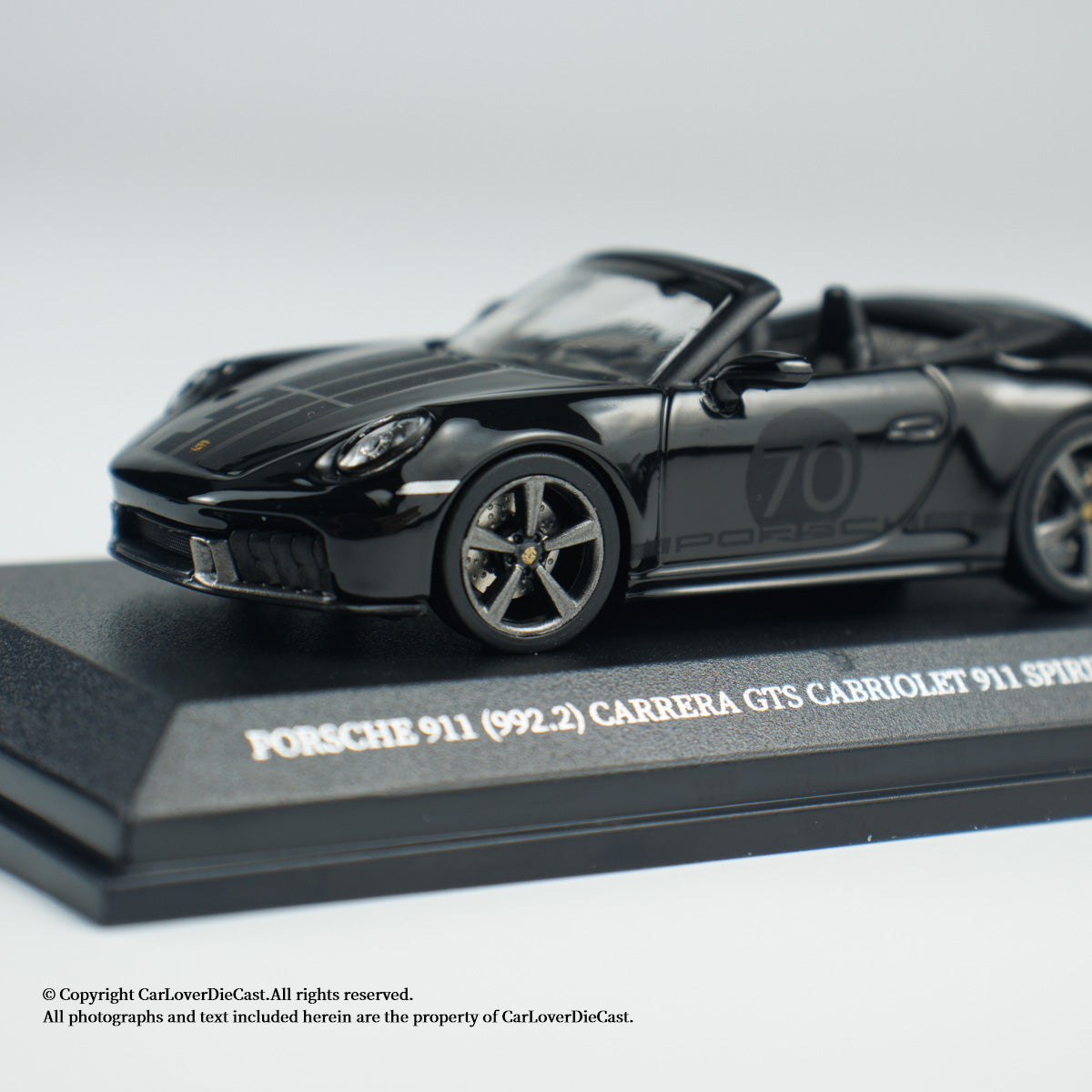 MINICHAMPS 1:64 PORSCHE 911 (992.2) CARRERA GTS CABRIOLET SPIRIT 70 - 2025 - Black - EXCLUSIVE FOR CLDC