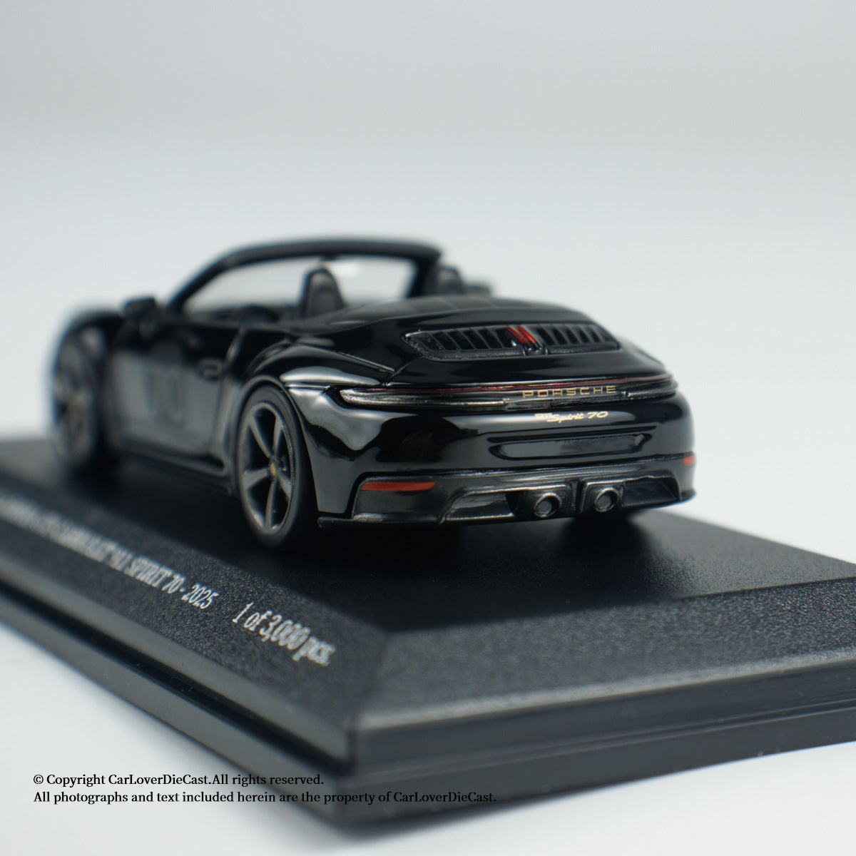 MINICHAMPS 1:64 PORSCHE 911 (992.2) CARRERA GTS CABRIOLET SPIRIT 70 - 2025 - Black - EXCLUSIVE FOR CLDC