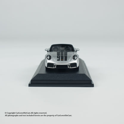 MINICHAMPS 1:64 PORSCHE 911 (992.2) CARRERA GTS CABRIOLET SPIRIT 70 - 2025 - Metallic Silver - EXCLUSIVE FOR CLDC