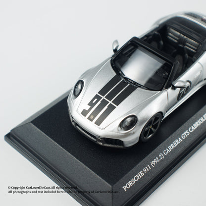 MINICHAMPS 1:64 PORSCHE 911 (992.2) CARRERA GTS CABRIOLET SPIRIT 70 - 2025 - Metallic Silver - EXCLUSIVE FOR CLDC