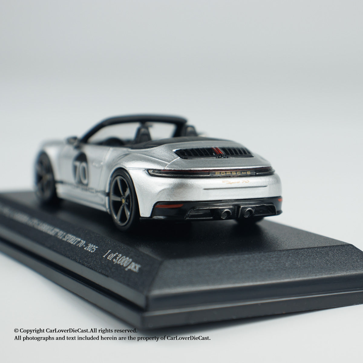 MINICHAMPS 1:64 PORSCHE 911 (992.2) CARRERA GTS CABRIOLET SPIRIT 70 - 2025 - Metallic Silver - EXCLUSIVE FOR CLDC