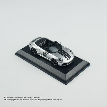 MINICHAMPS 1:64 PORSCHE 911 (992.2) CARRERA GTS CABRIOLET SPIRIT 70 - 2025 - Metallic Silver - EXCLUSIVE FOR CLDC