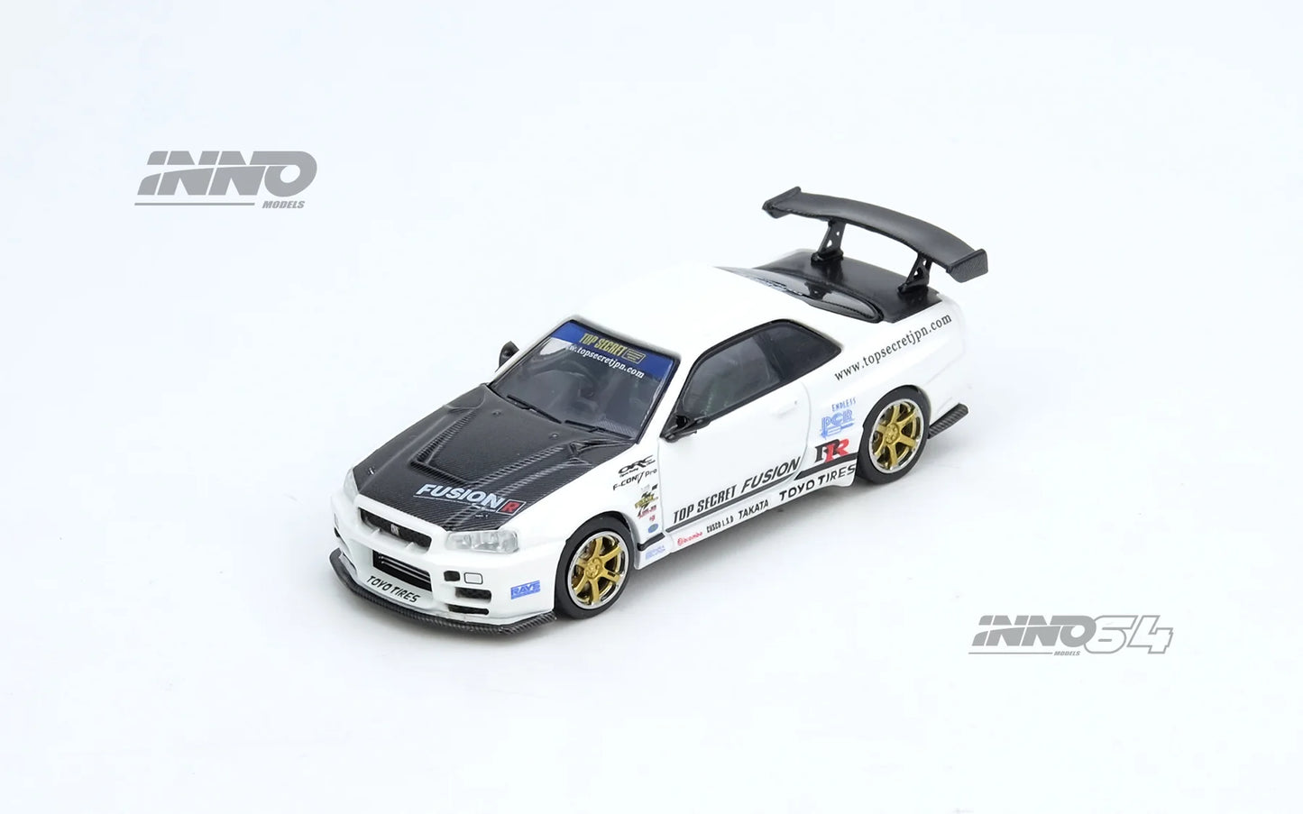 INNO64 1:64 TOP SECRET Skyline R34 BNR34 GT-R White (IN64-R34TS-WHI)