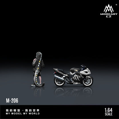 MoreArt 1:64 Honda CBR 1100XX (Skeleton Rexy) Bone Transforming Tyrannosaurus Motorcycle Doll Set (1 Motorcycle + 1 Figure)