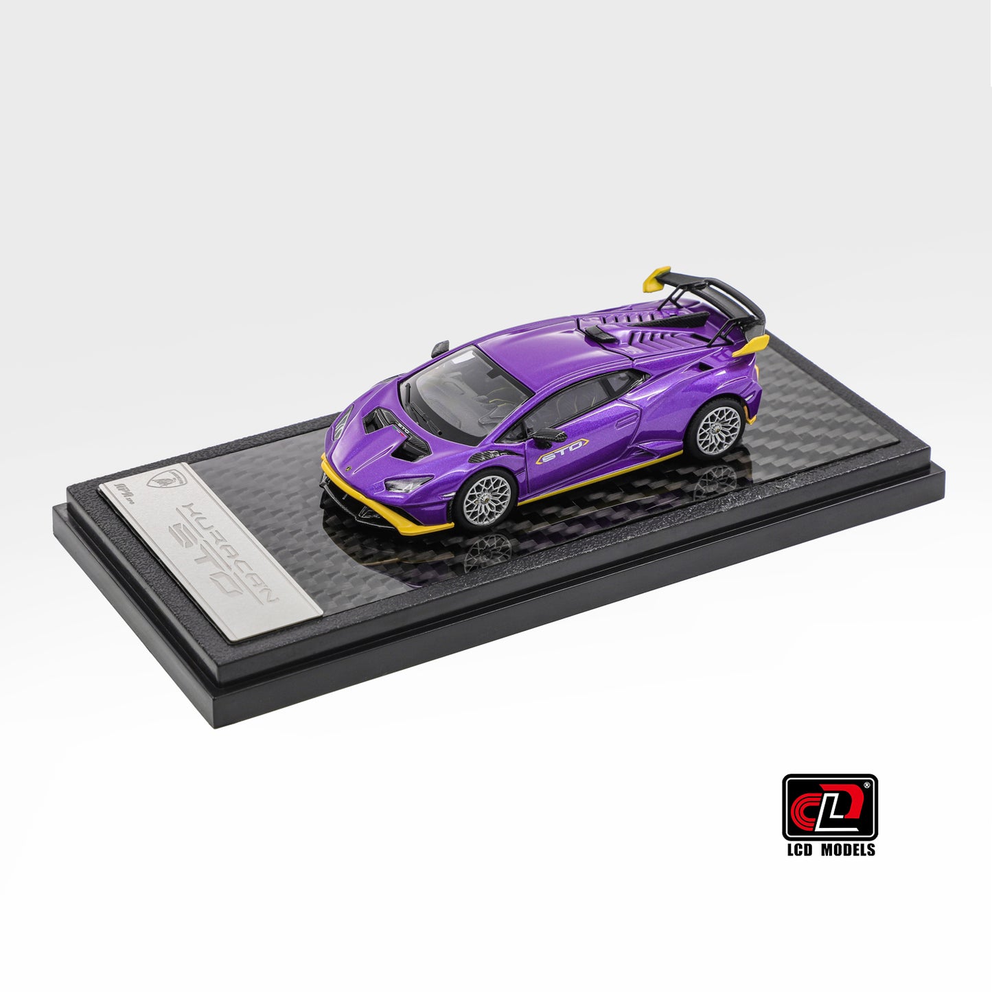 LCD Model 1:64 Lamborghini Huracan STO Purple Openable Engine Hood with Detailed Engine Lamborghini Official Licensed