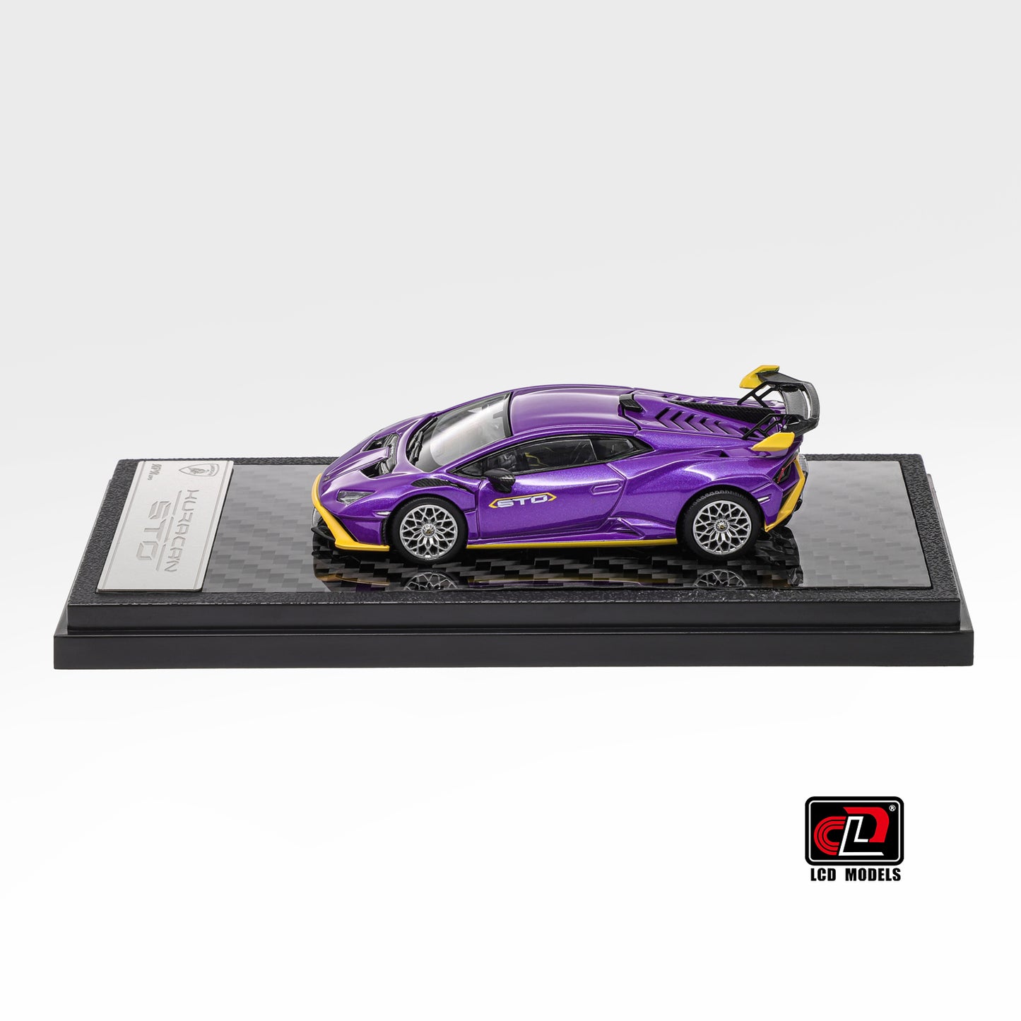 LCD Model 1:64 Lamborghini Huracan STO Purple Openable Engine Hood with Detailed Engine Lamborghini Official Licensed