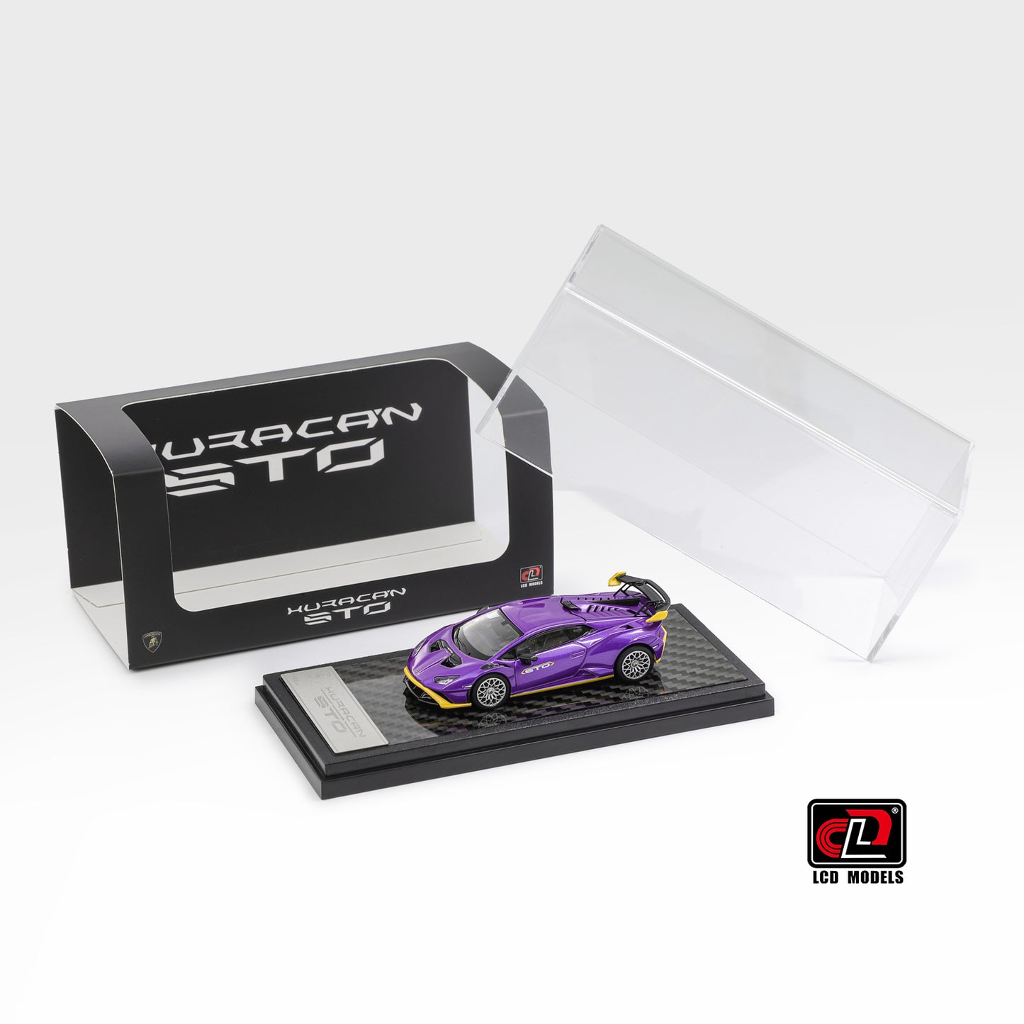 LCD Model 1:64 Lamborghini Huracan STO Purple Openable Engine Hood with Detailed Engine Lamborghini Official Licensed