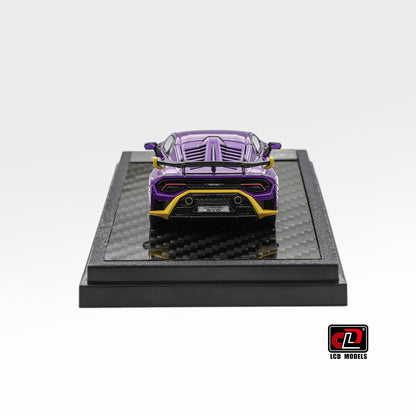 LCD Model 1:64 Lamborghini Huracan STO Purple Openable Engine Hood with Detailed Engine Lamborghini Official Licensed