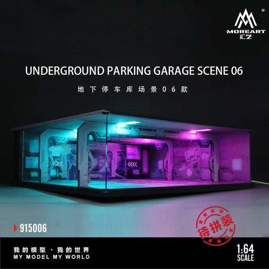 MoreArt 1:64 Underground Parking Garage Scene 06 Model LED Light Diorama
