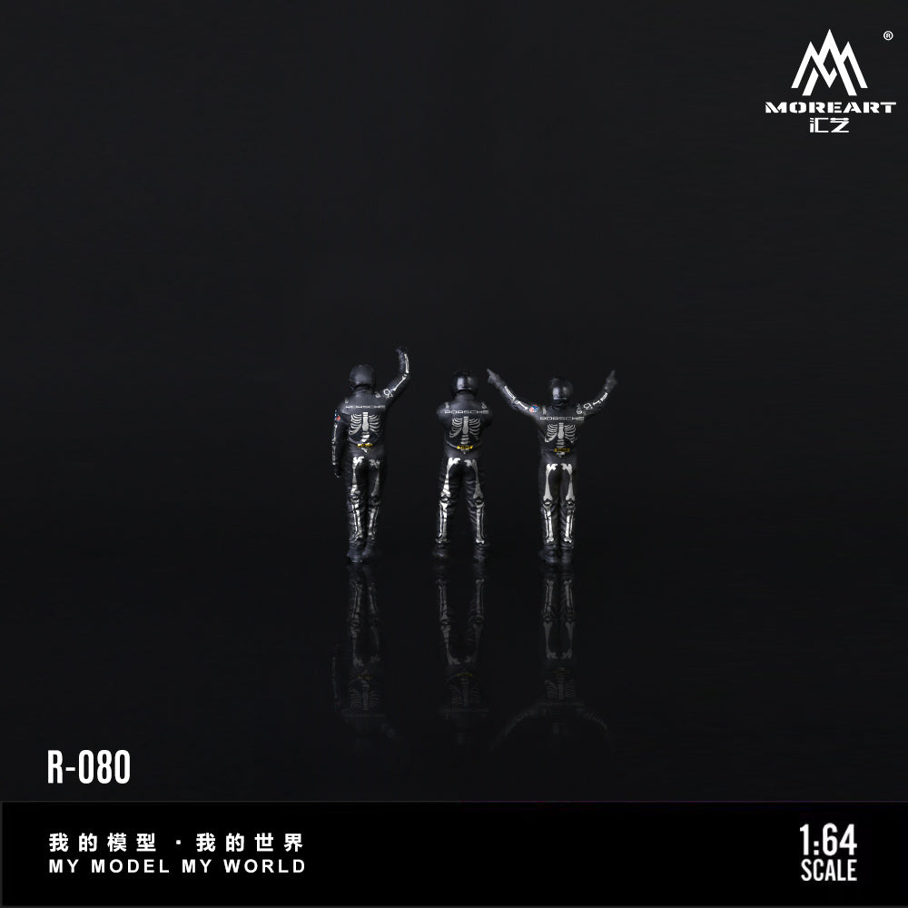 MoreArt 1:64 Bone Dragon Racing Car Skeleton Rexy Doll Set (3 Figures Set)