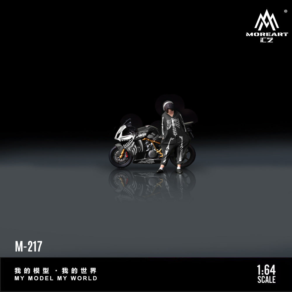 MoreArt 1:64 KTM1190 Skeleton Rexy Bone Tyrannosaurus Motorcycle Doll Set (1 Motorcycle + 1 Figure)
