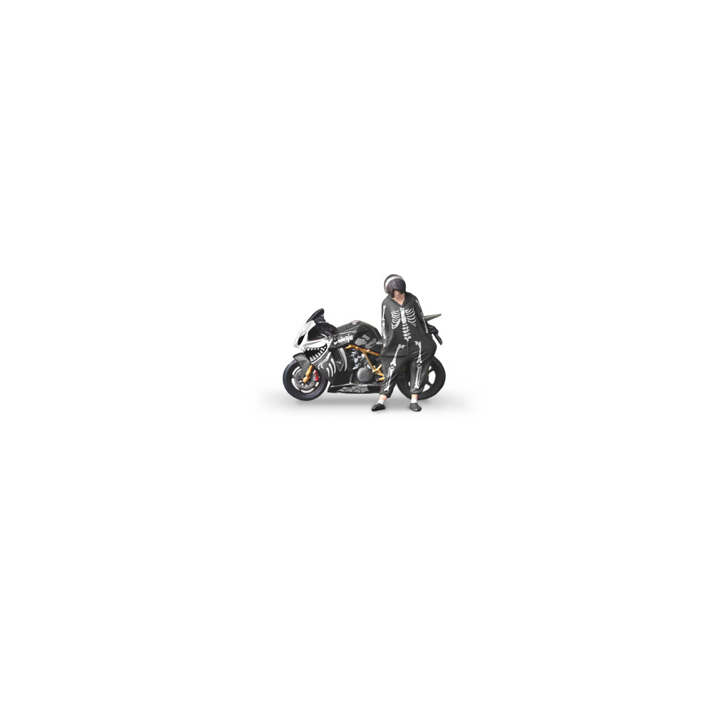 MoreArt 1:64 KTM1190 Skeleton Rexy Bone Tyrannosaurus Motorcycle Doll Set (1 Motorcycle + 1 Figure)