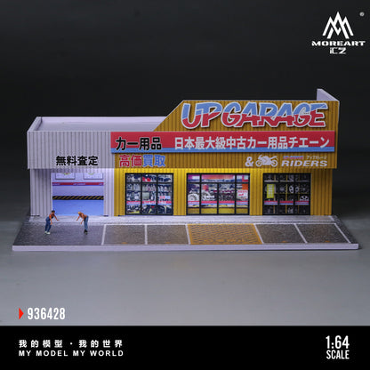 MoreArt 1:64 Scene Of An Auto Supply Store LED Light Diorama with 2 Girls Figures