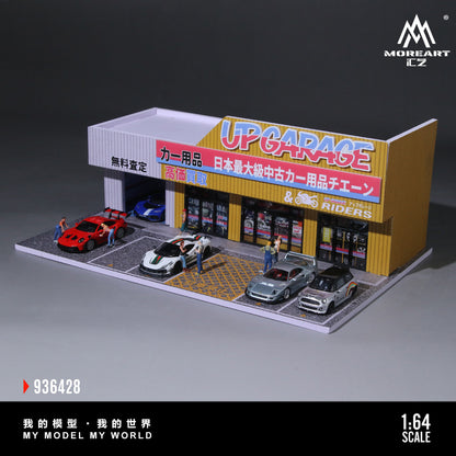 MoreArt 1:64 Scene Of An Auto Supply Store LED Light Diorama with 2 Girls Figures