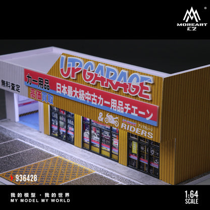MoreArt 1:64 Scene Of An Auto Supply Store LED Light Diorama with 2 Girls Figures